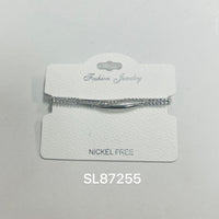 C.Z Rhodium Plated Crystal adjustable Bracelet
