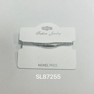 C.Z Rhodium Plated Crystal adjustable Bracelet