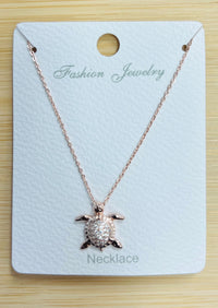 "Turtle"  Crystal adjustable chain necklace