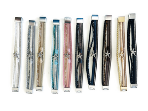 "Starfish" Leather magnetic bracelet