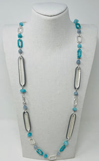 Long Chain Necklace with Metal chain