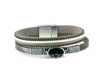 Leather magnetic bracelet