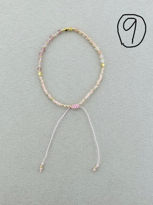 Semi-precious stones with miyuki beads Adjustable Bracelet(9 colors)
