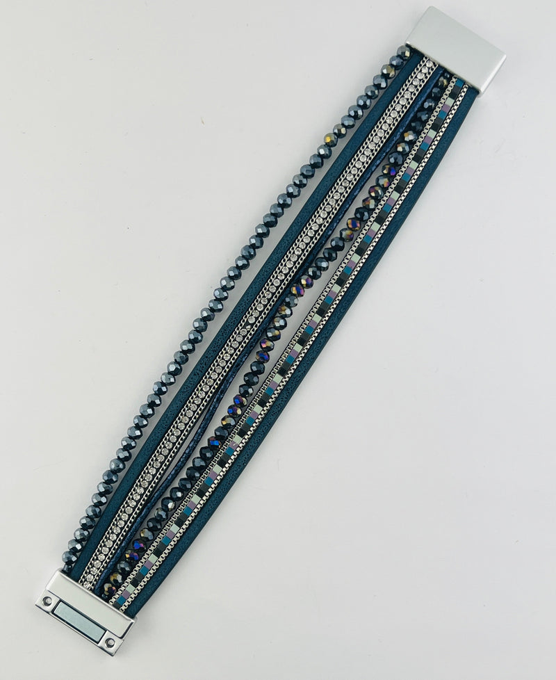 Leather magnetic bracelet
