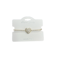 "Heart" C.Z Crystal adjustable bracelet