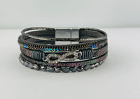 Leather magnetic bracelet