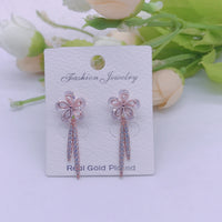 C.Z Rhodium Plated Crystal Stud Earring