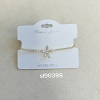 C.Z Rhodium Plated Crystal adjustable Bracelet