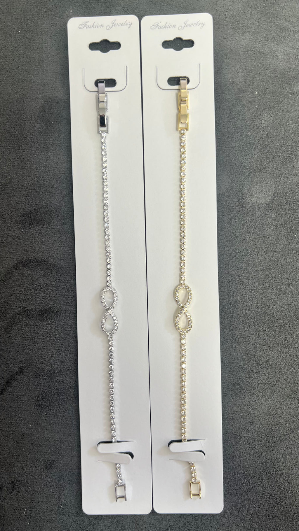 Infinity C.Z Crystal Tennis Bracelets-Adjustable Chain