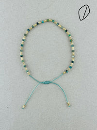 Semi-precious stones with miyuki beads Adjustable Bracelet(*10 colors)