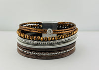 Leather magnetic bracelet