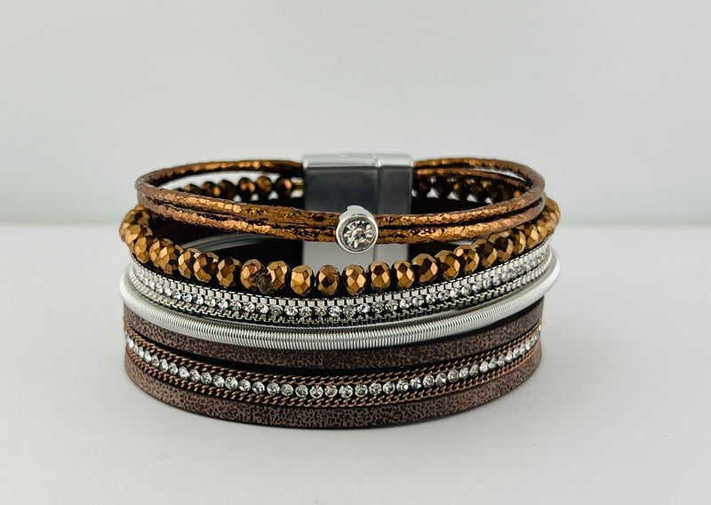 Leather magnetic bracelet