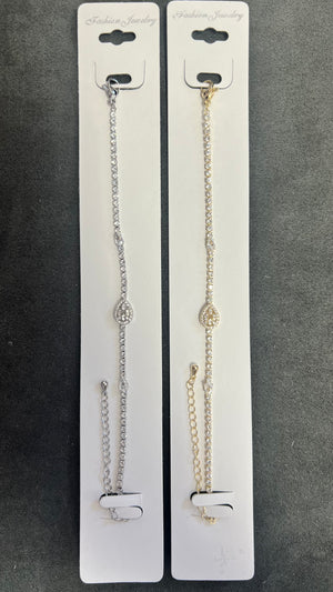 C.Z Crystal Tennis Bracelets-Adjustable Crystal Chain