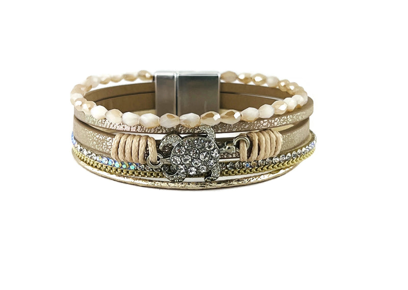"turtle" Leather magnetic bracelet