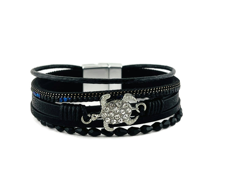 "turtle" Leather magnetic bracelet
