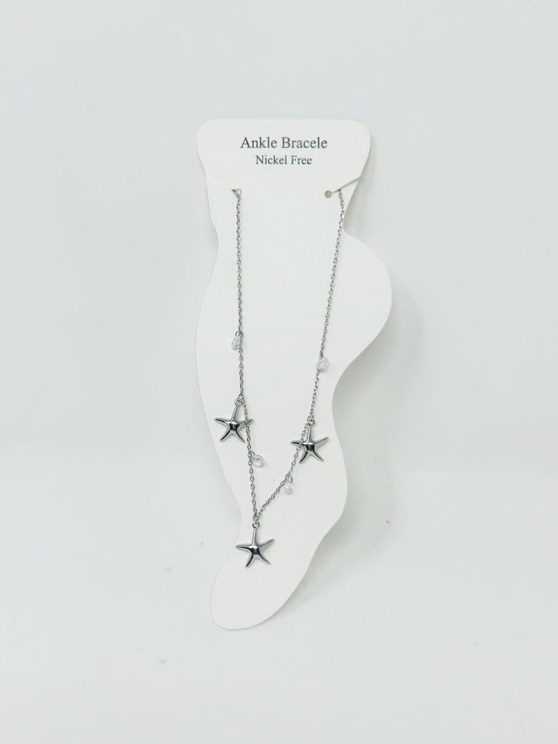 "Star" C.Z crystal anklet