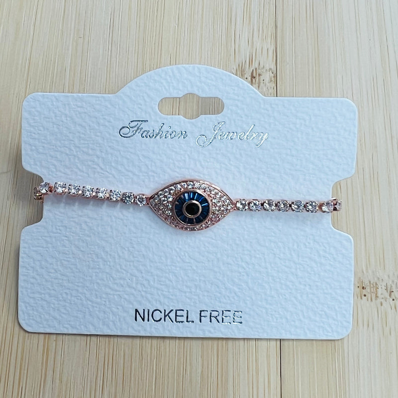 "Evil eye" C.Z Crystal adjustable bracelet