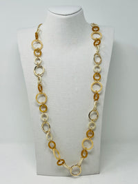 Long Chain Necklace with Metal Chain