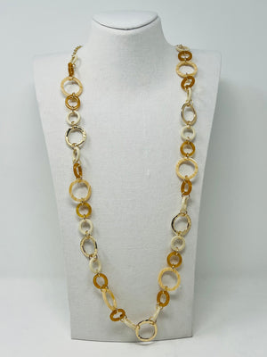 Long Chain Necklace with Metal Chain