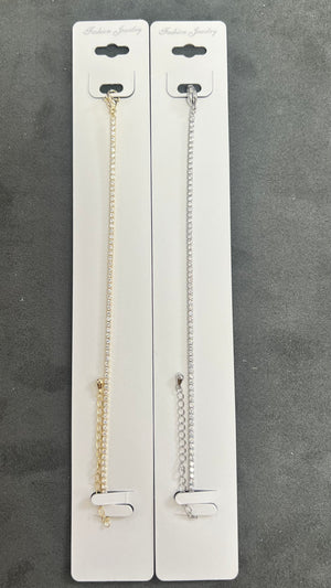 Elegant C.Z Crystal Tennis Bracelets-Adjustable Crystal Chain