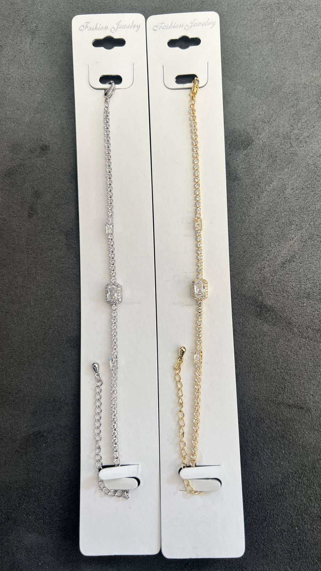 C.Z Crystal Tennis Bracelets-Adjustable Chain