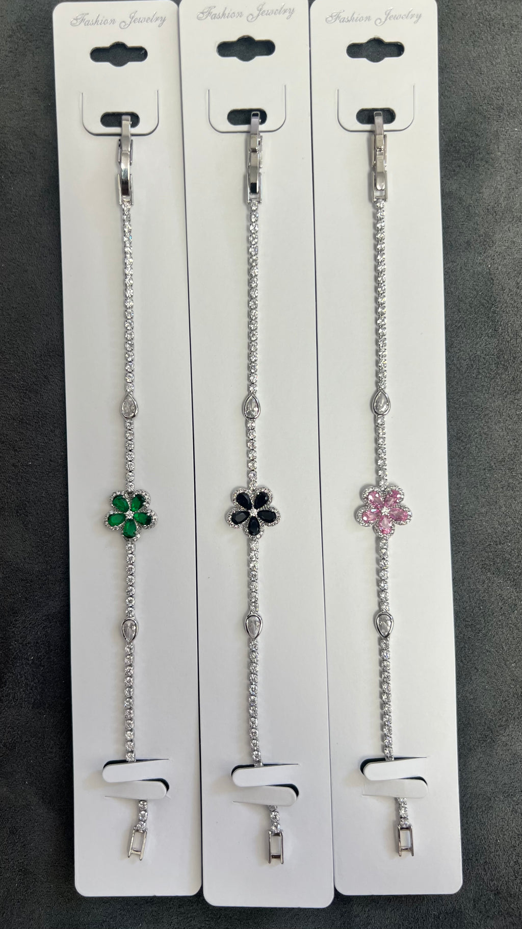 C.Z Crystal Tennis Bracelets-Adjustable Chain