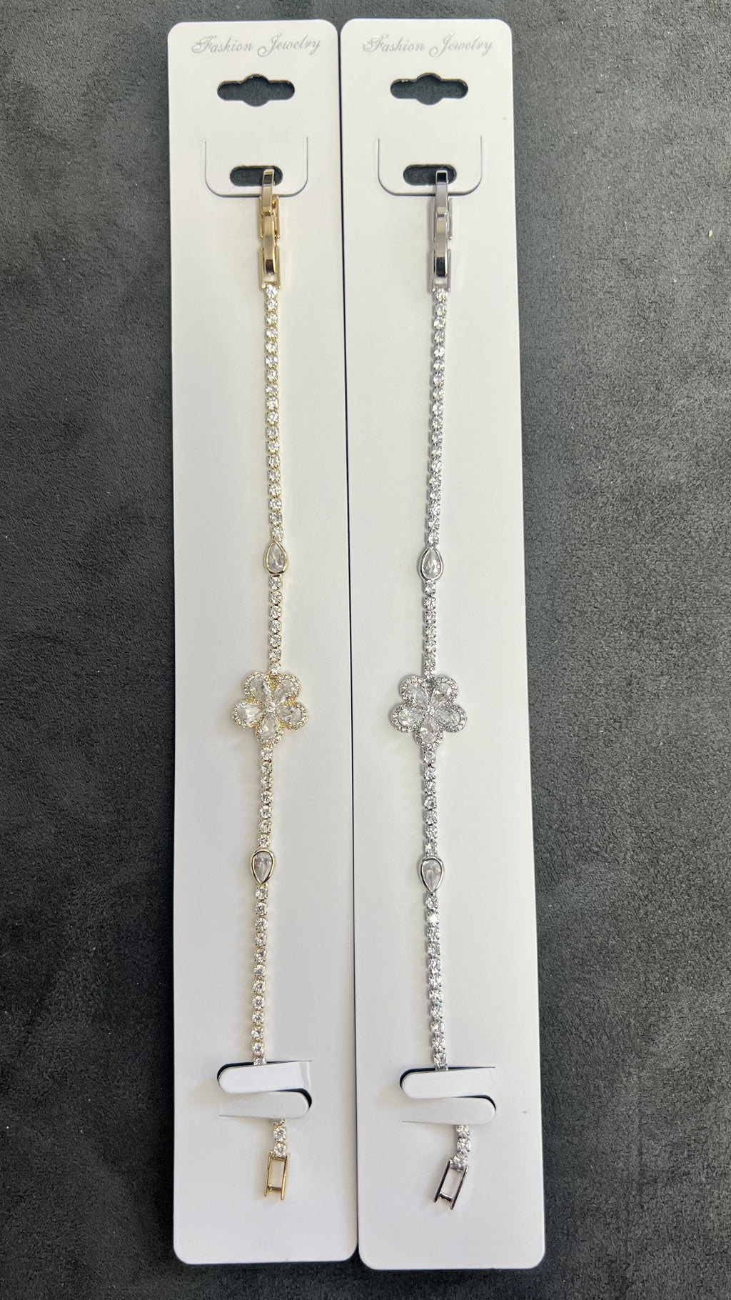 C.Z Crystal Tennis Bracelets-Adjustable Chain