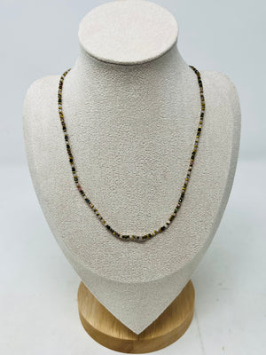 Elegant semi-precious stone necklace with Miyuki beads(multi)
