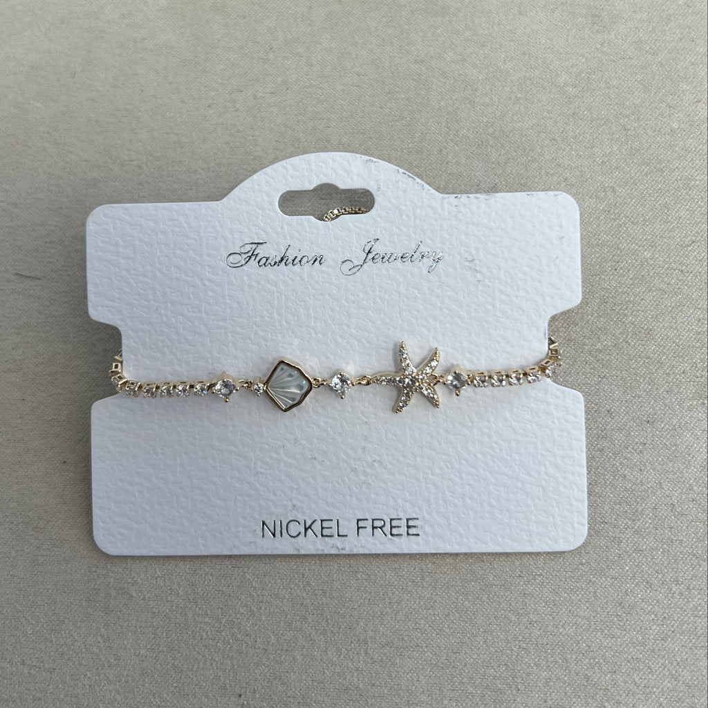 C.Z Rhodium Plated Crystal adjustable Bracelet
