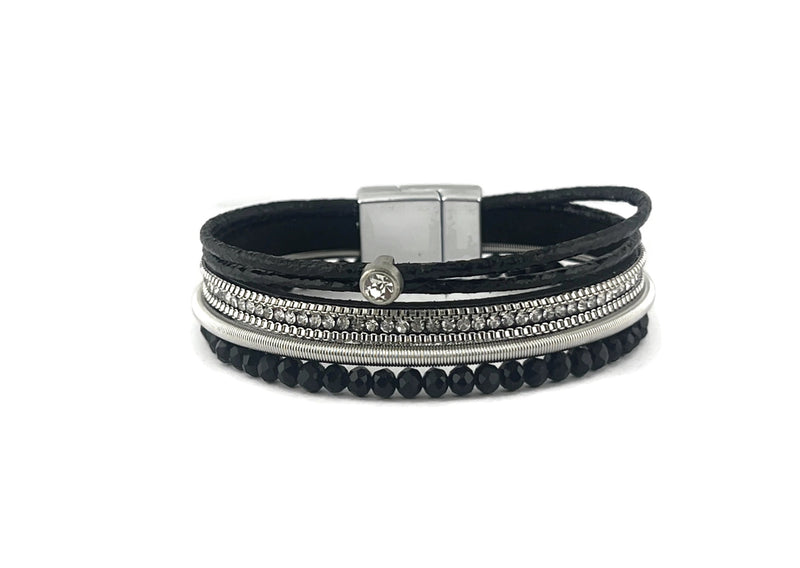 Leather magnetic bracelet