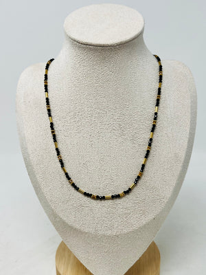 Semi-precious Stone with Miyuki beads with Pearl(Black spinel)