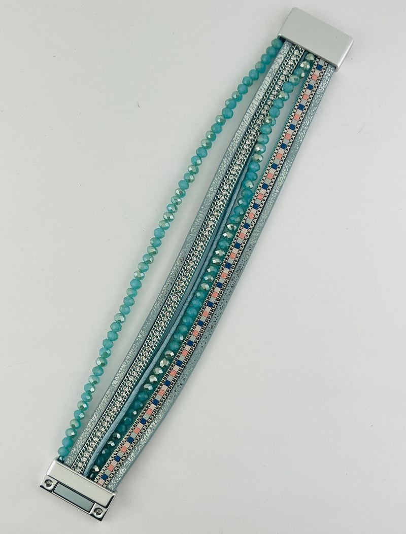 Leather magnetic bracelet