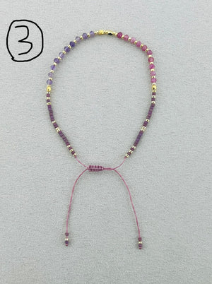 Semi-precious stones with miyuki beads Adjustable Bracelet(9 colors)