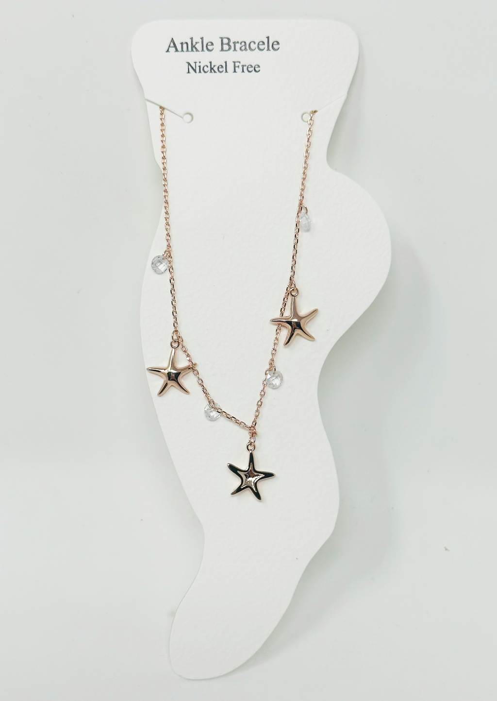 "Star" C.Z crystal anklet