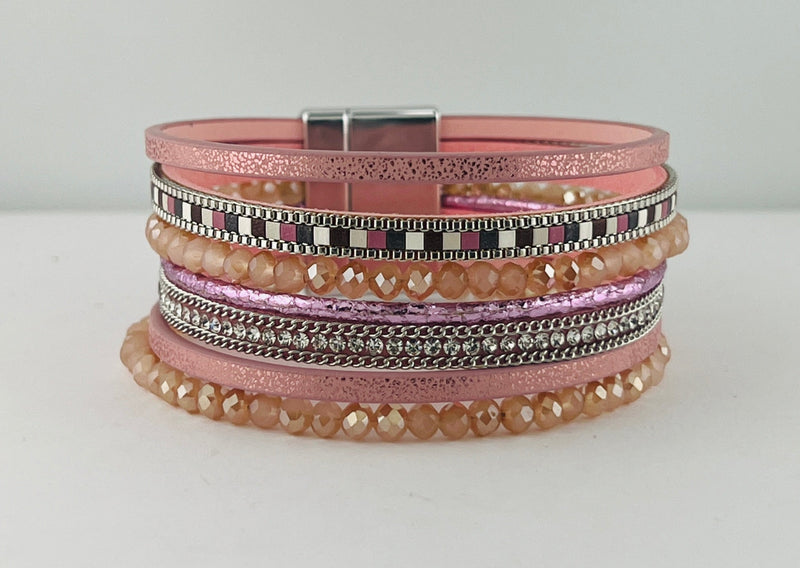 Leather magnetic bracelet
