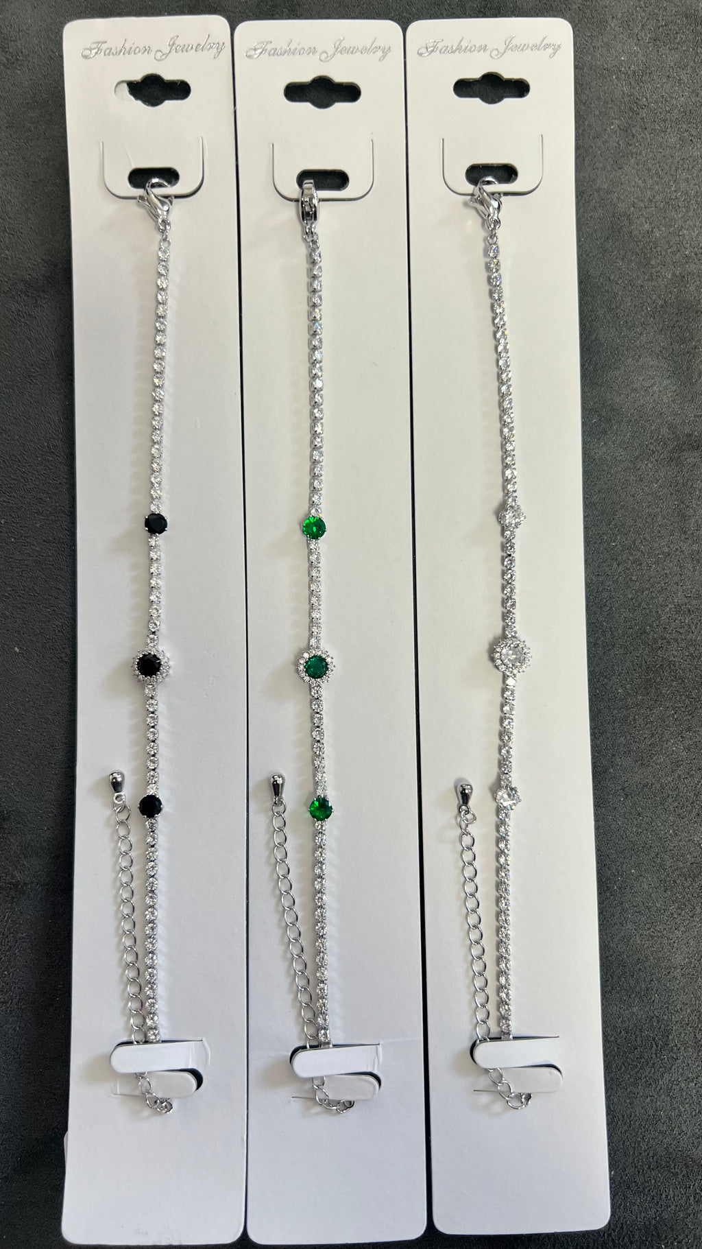 Elegant C.Z Crystal with Accent Stones--Adjustable Crystal Chain