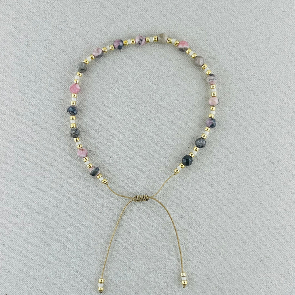 Semi-precious stones with miyuki beads Adjustable Bracelet(17 colors)
