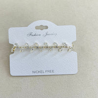 C.Z Rhodium Plated Crystal adjustable Bracelet