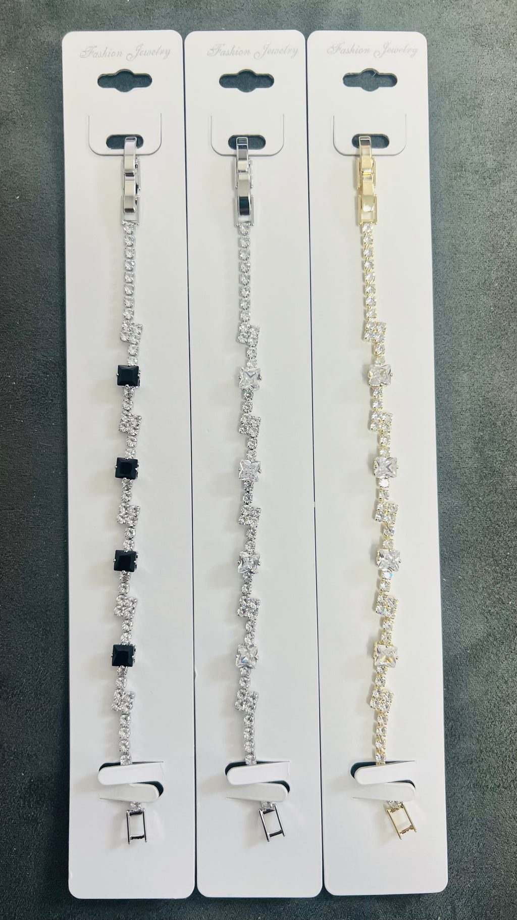 Zigzag Crystal C.Z Crystal Tennis Bracelets-Adjustable Crystal Chain