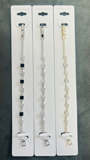 Zigzag Crystal C.Z Crystal Tennis Bracelets-Adjustable Crystal Chain
