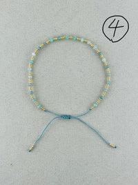 Semi-precious stones with miyuki beads Adjustable Bracelet(*10 colors)