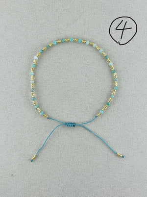 Semi-precious stones with miyuki beads Adjustable Bracelet(*10 colors)