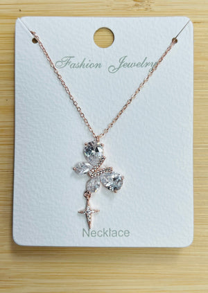 "Butterfly" C.Z Crystal adjustable chain necklace