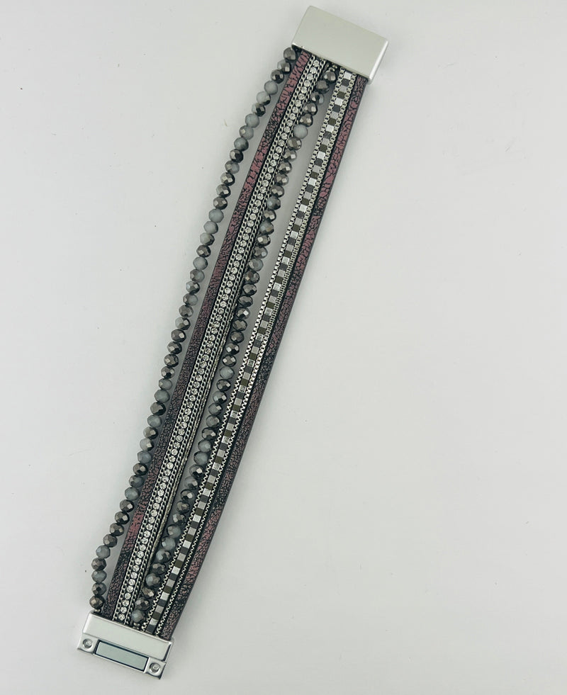 Leather magnetic bracelet
