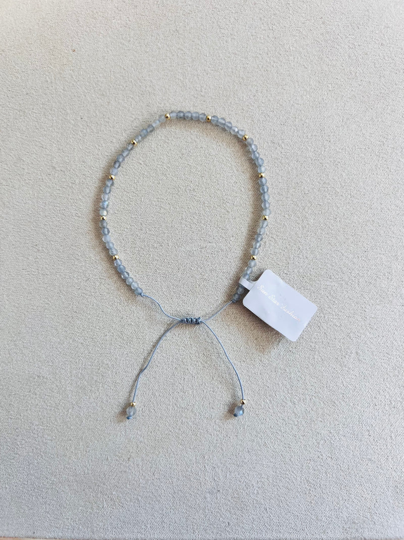 Semi-precious stones with Miyuki beads Adjustable Bracelet(10 colors)