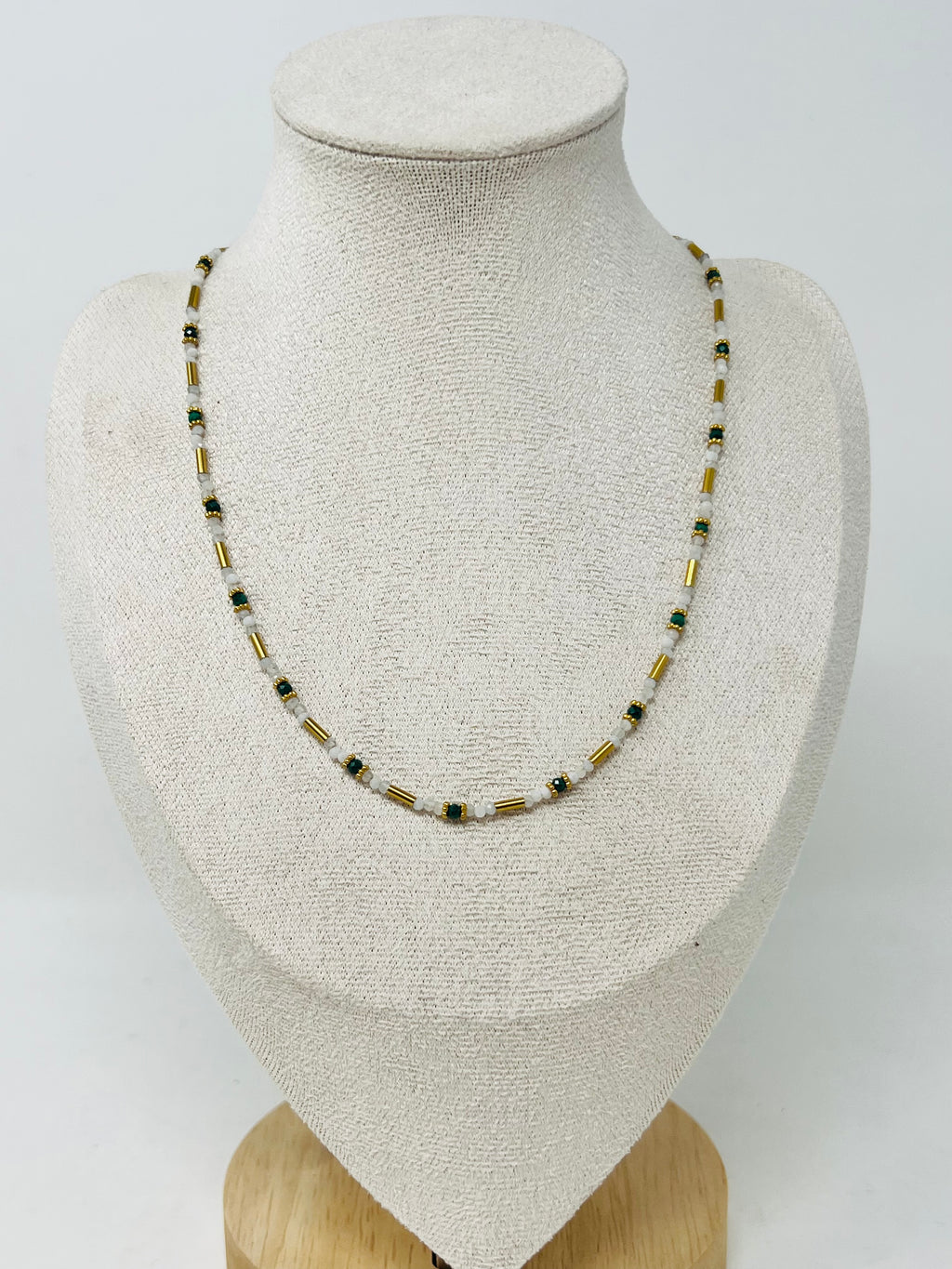 Semi-precious Stone with Miyuki beads with Pearl（ Moonstone）