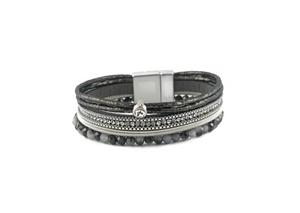 Leather magnetic bracelet
