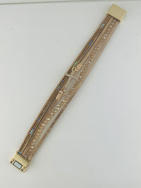 "Cross" Leather Magnetic bracelet