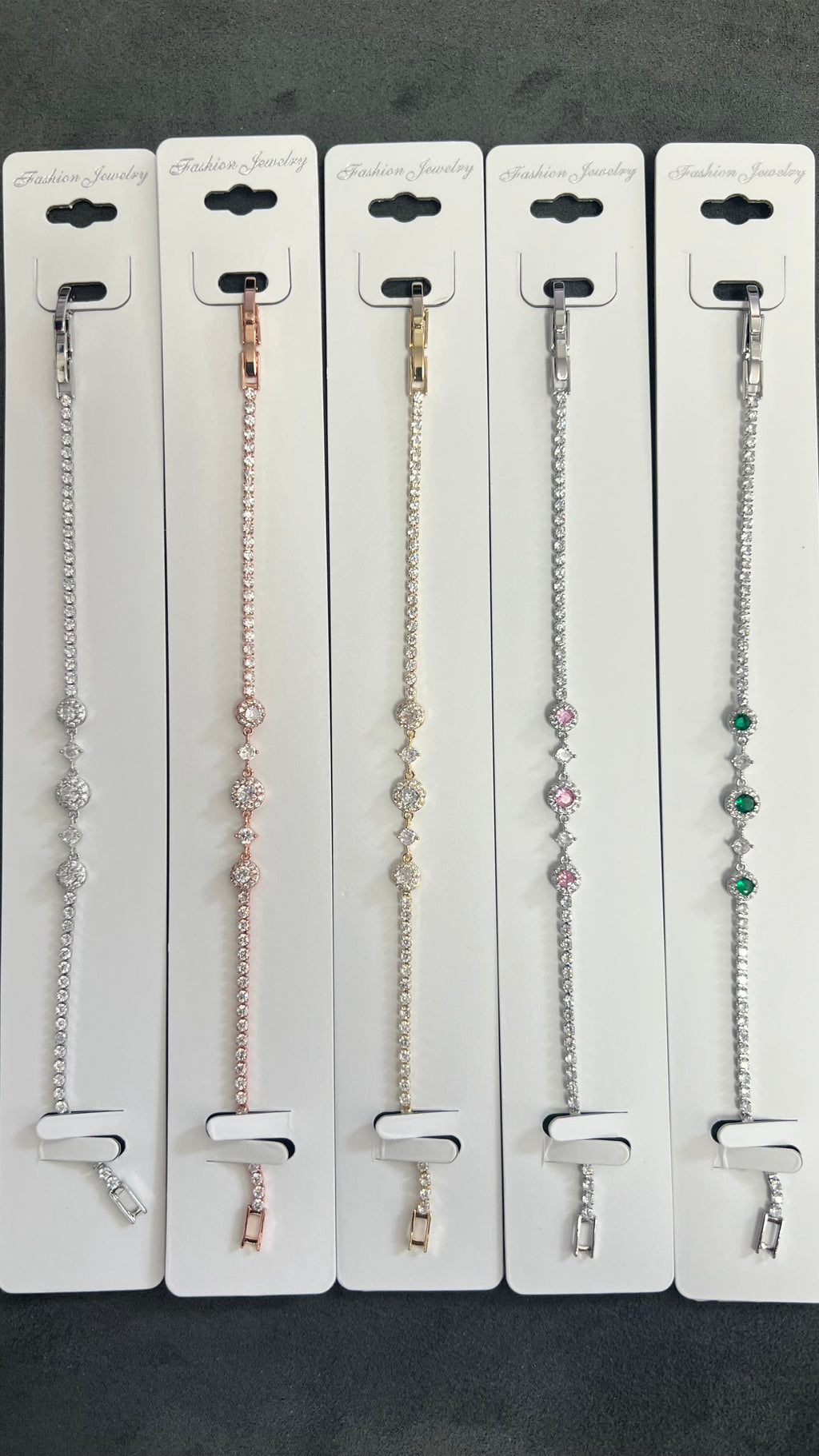 C.Z Crystal Tennis Bracelets-Adjustable Chain