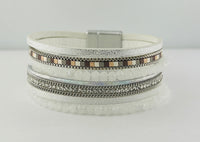 Leather magnetic bracelet